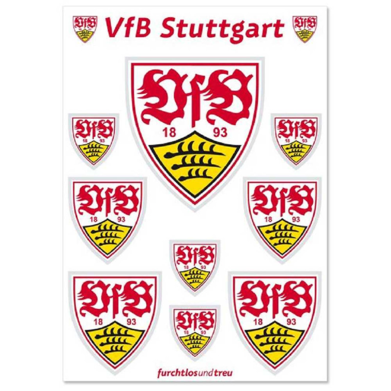 VfB Stuttgart Aufklebebogen - Wappen - 10er Set Aufkleber |  Sticker