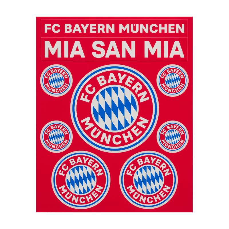 FC Bayern München Aufkleberkarte - Logo - 9er Set | Aufkleber | Sticker | FCB