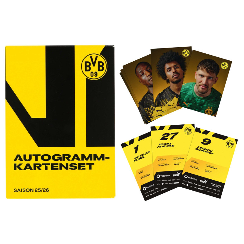 Borussia Dortmund Autogrammkarten Team 2025/26 | unsigniert | Sammelkarten | Autographs card | BVB 09