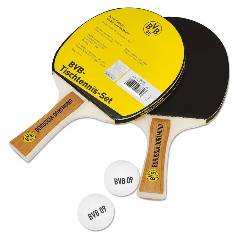 Borussia Dortmund Tischtennis Set (Tischtennis-Schläger und -Bälle) BVB 09