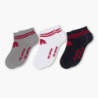 RB Leipzig Sneaker Socken - 3er Set - weiß/schwarz/grau | Sneakersocken | RBL - Gr. 35-38 bis 43-46