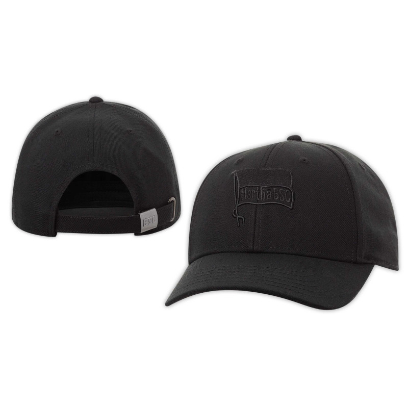 Hertha BSC Berlin Cap - Fahne schwarz - all black | Kappe | Basecap | HBSCB
