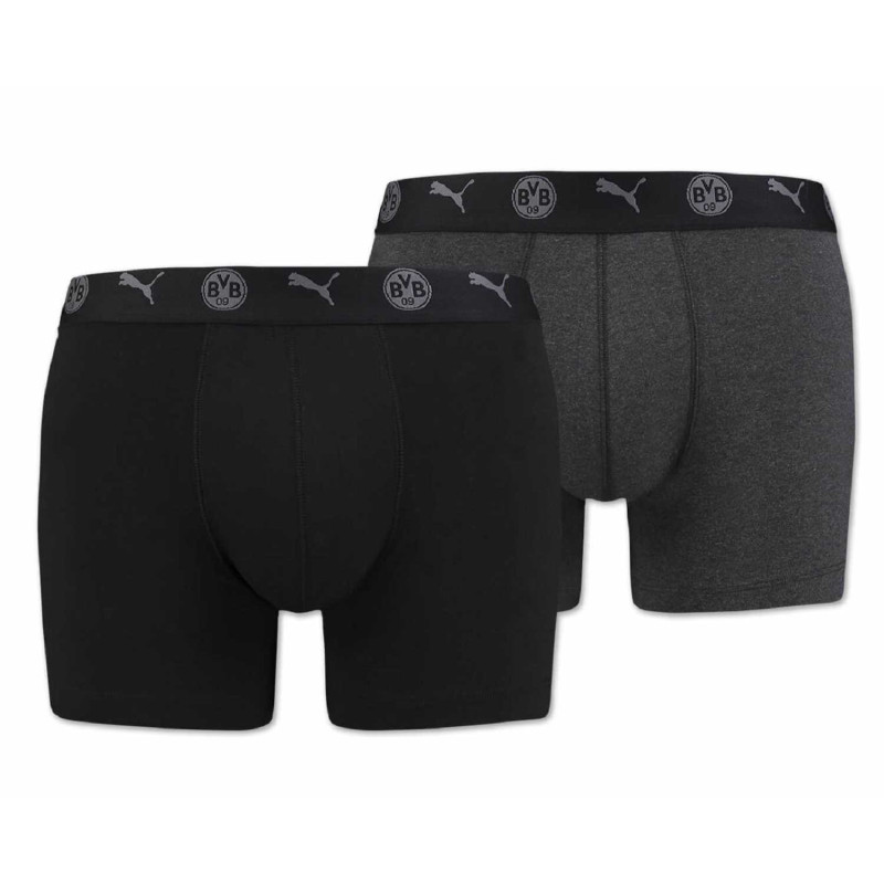 Borussia Dortmund Boxershorts schwarz/grau 2er-Set Shorts Unterhose BVB 09 - Gr. S bis XL