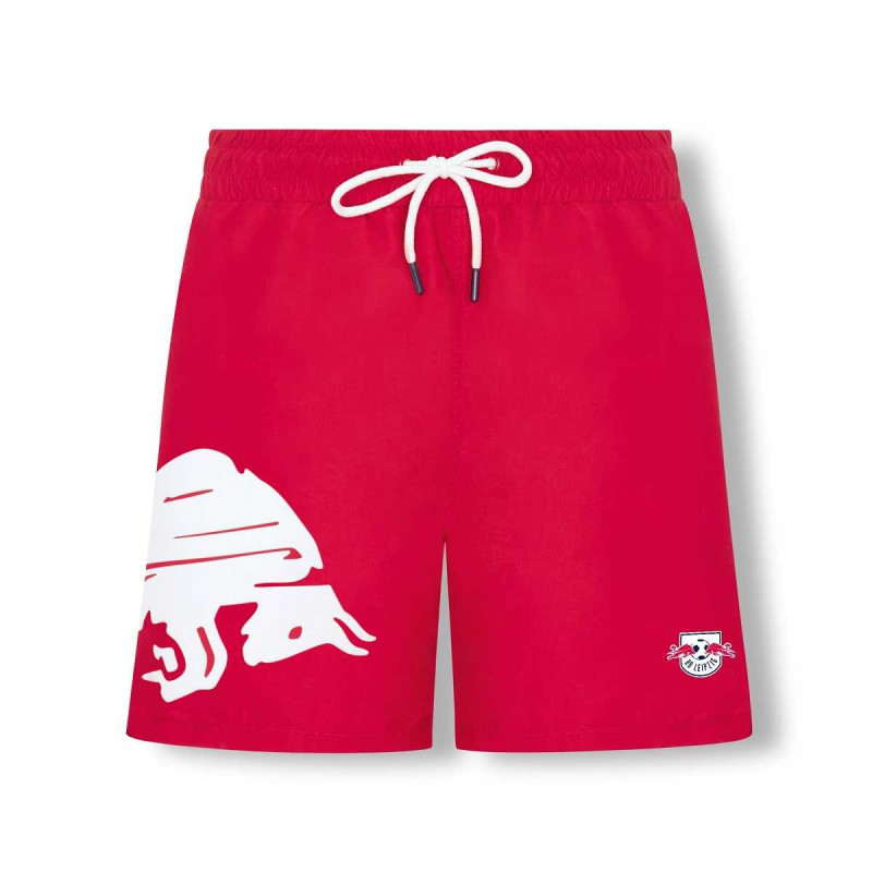 RB Leipzig Kinder Badeshort - Dynamischer Bulle - Badehose rot-weiß RBL Gr. 92/98