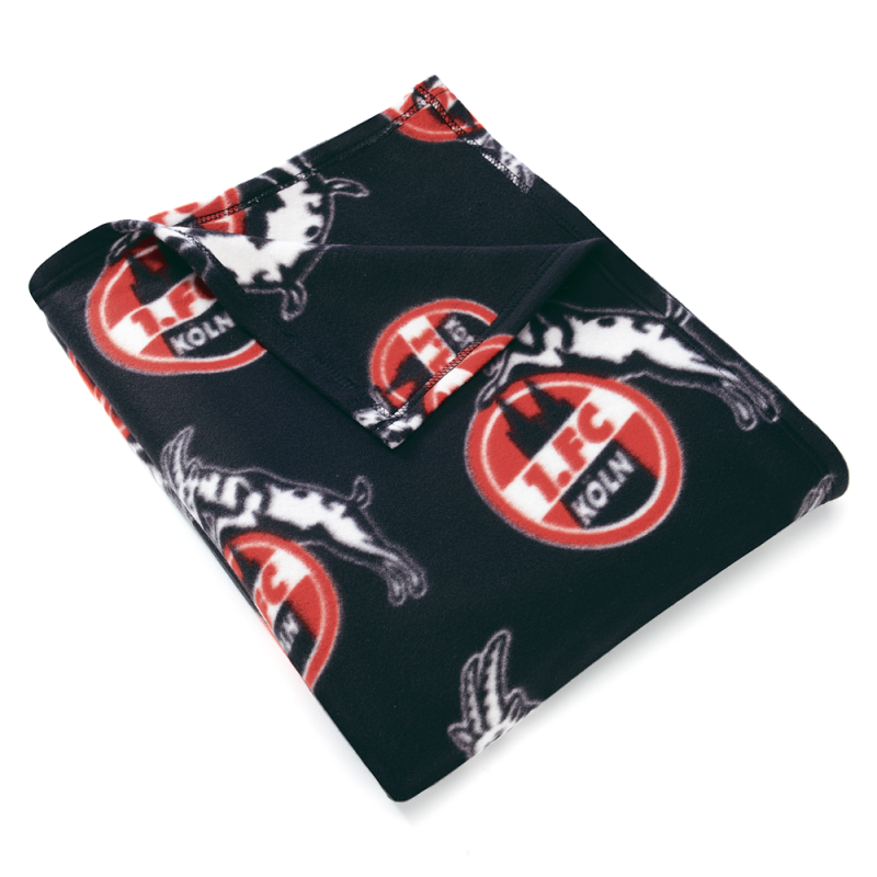 1. FC Köln Fleecedecke - Logo allover - Kuscheldecke | Sofadecke | Decke