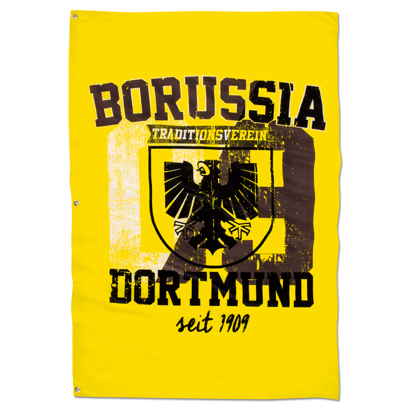 Borussia Dortmund Hissfahne mit Stadtwappen | 150 x 100 cm | Fahne | Flagge | BVB 09