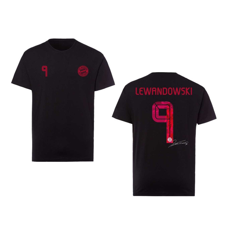 FC Bayern München T-Shirt - Lewandowski - schwarz FCB Shirt