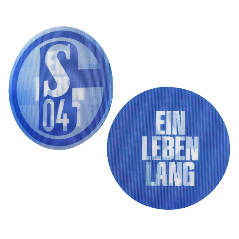 FC Schalke 04 Aufkleber Lentikular blau - Ein Leben lang -  2er Set S04 Autoaufkleber mit Wechselbild