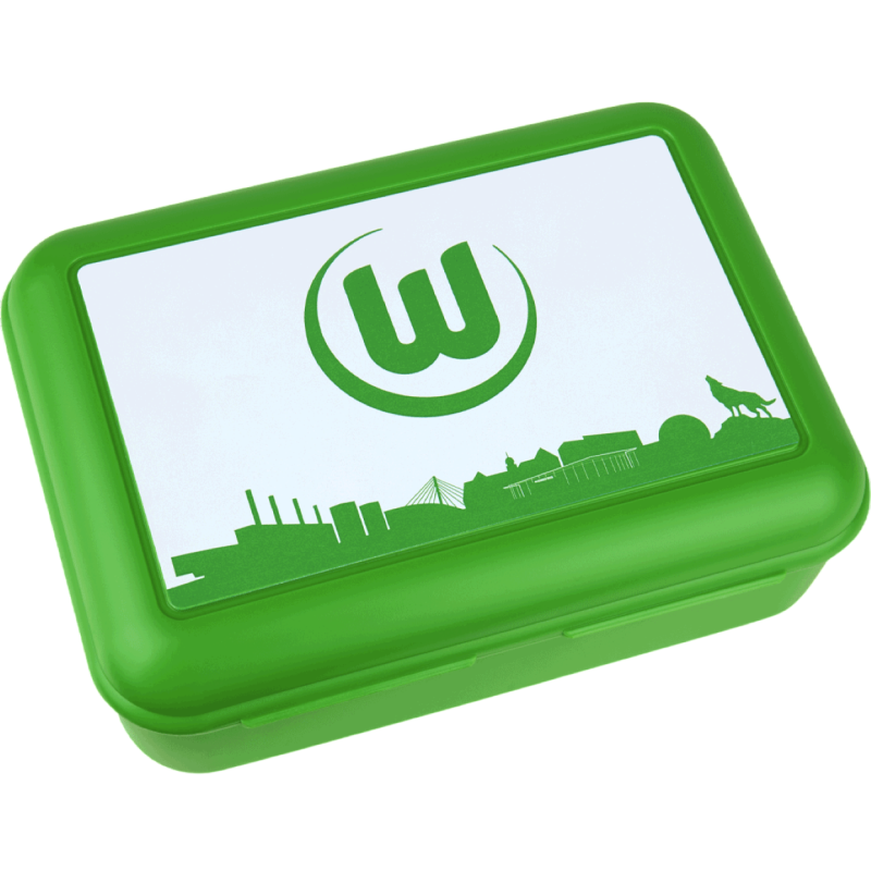 VfL Wolfsburg Brotdose - Skyline - grün | Lunchbox | Vesperbox | Frühstücksdose