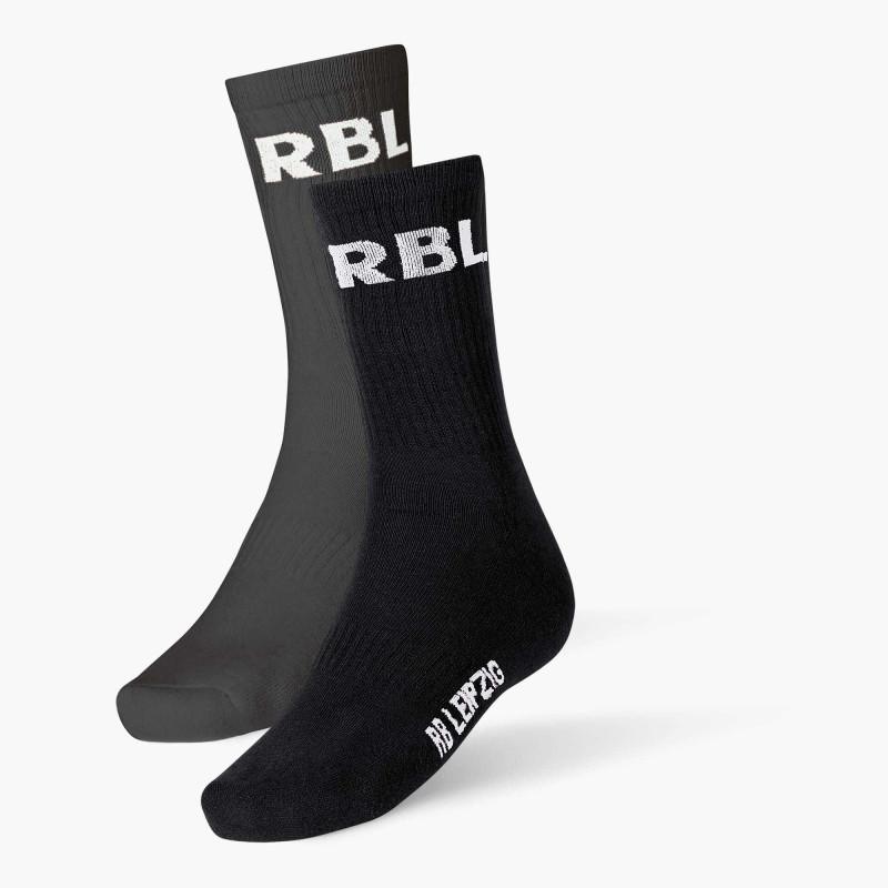 RB Leipzig Sportsocken 2er Set schwarz + grau Socken RBL - Gr. 35-38 bis 43-46