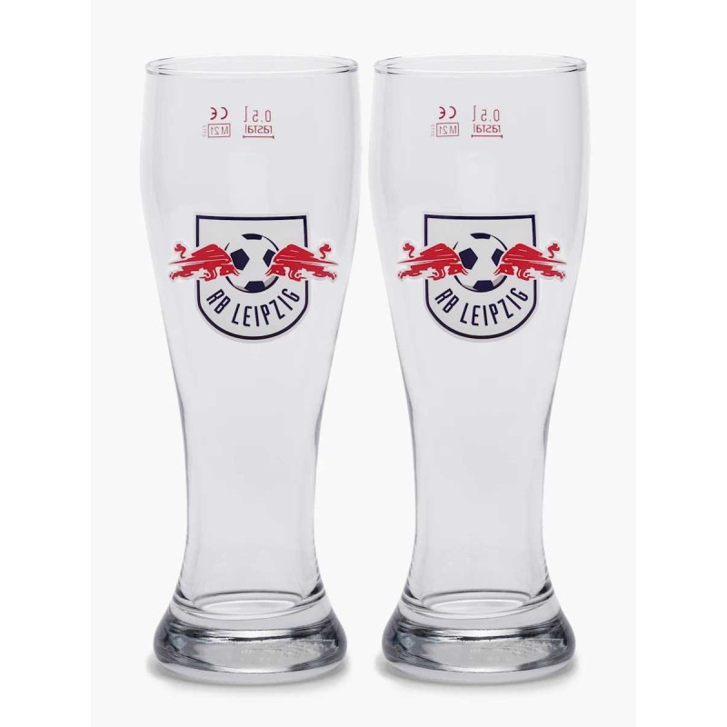 RB Leipzig Weißbierglas 2er Set - Logo - Glas Bierglas Weizenbierglas RBL