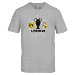 Borussia Dortmund vs. Real Madrid Kinder Begegnungsshirt | UEFA CL Finale | Shirt | Grau | BVB 09 | Gr. 140 bis 164