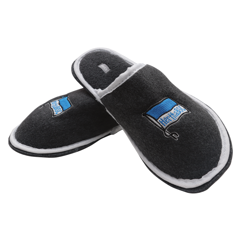 Hertha BSC Berlin Pantoffeln - Logo - grau | Filzpantoffel | Hausschuhe | Schuhe | HBSCB - Gr. 37/38 bis 45/46