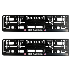 FC Bayern München Kennzeichenverstärker - Mia san mia - 2er Set FCB Nummernschildhalter 3D-Optik