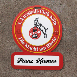 1. FC Köln Namensschild - Die Macht am Rhein - selbstklebend | Türschild | Schild