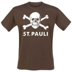 FC St. Pauli T-Shirt Basic – Totenkopf - braun Shirt Gr. 3XL