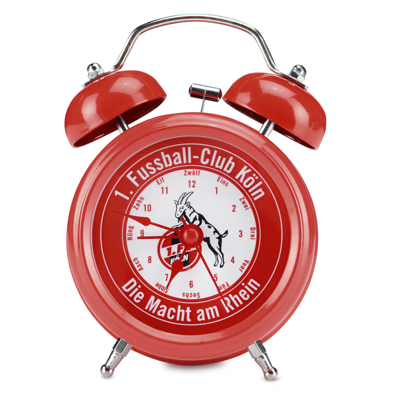1. FC Köln Wecker rot | Glockenwecker | Uhr