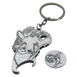 1. FC Köln Schlüsselanhänger Hennes mit Öffner & Einkaufschip Metall Anhänger Keychains