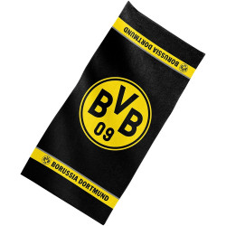 Borussia Dortmund Badetuch - Emblem -  Duschtuch schwarz 100 x 150 cm, Handtuch BVB 09