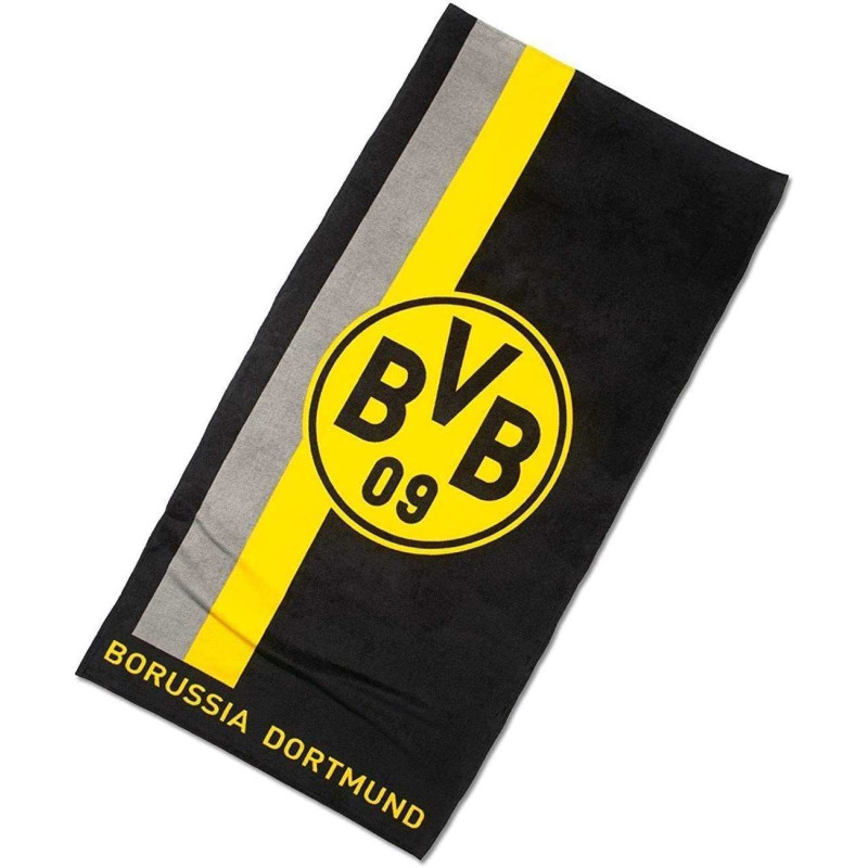 Borussia Dortmund Handtuch mit Logo im Streifenmuster 50 x 100 cm BVB 09