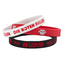 RB Leipzig Armband 3er Set - rot, weiß und schwarz - Silikon Band RBL