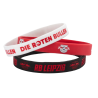 RB Leipzig Armband 3er Set - rot, weiß und schwarz - Silikon Band RBL