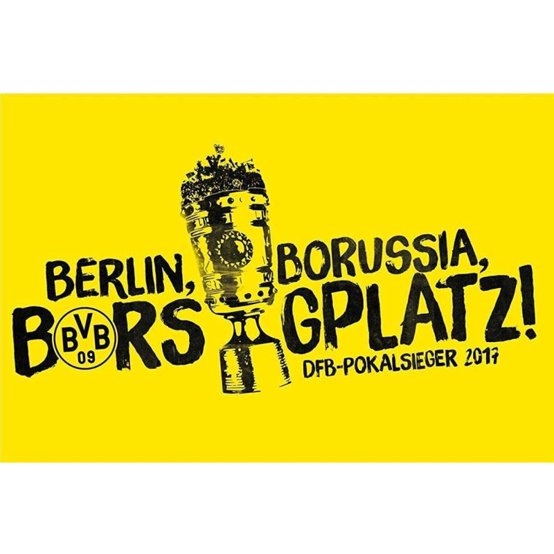 Borussia Dortmund Fahne - DFB-Pokalsieg 2017 -  Flagge 60 x 90 cm BVB 09