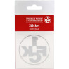 1. FC Kaiserslautern Autoaufkleber - innen silber mit Aussenring - FCK Sticker