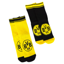 Borussia Dortmund Kindersocken - 2er-Pack - schwarzgelb |Kinder Socken | BVB 09 - Größe 22/24 bis 37/39