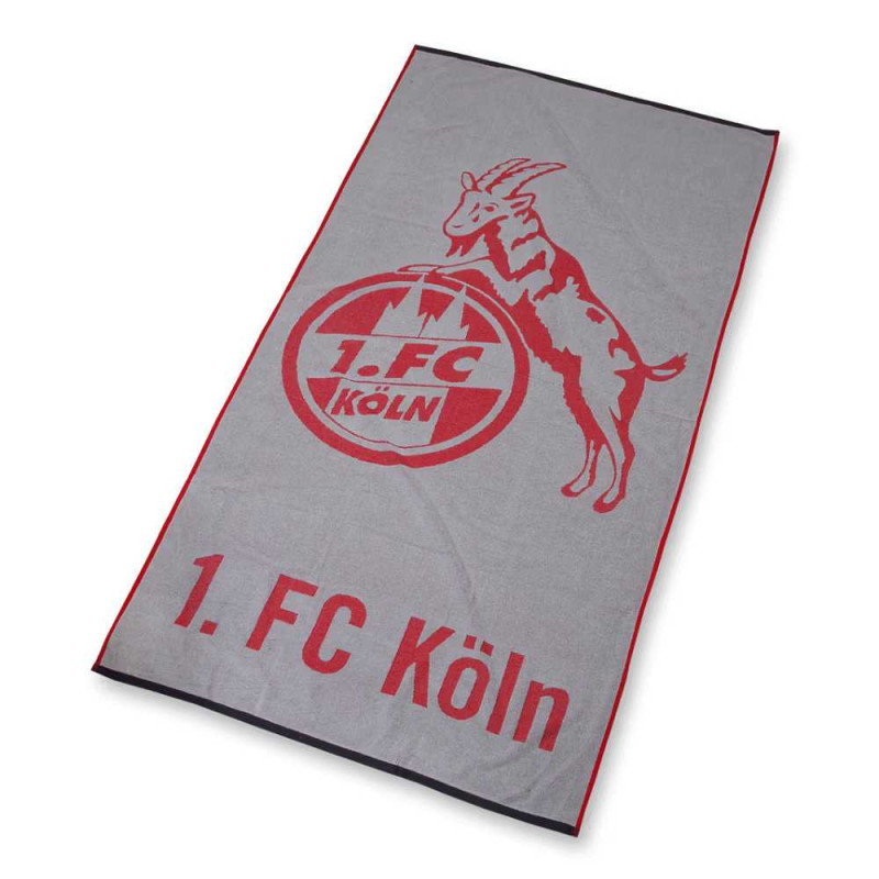 1. FC Köln Strandtuch - Logo - grau-rot Badetuch 90 x 180 cm