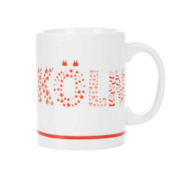 1. FC Köln Tasse - Schriftzug Piktogramme - Kaffeetasse | weiß