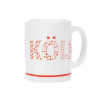 1. FC Köln Tasse - Schriftzug Piktogramme - Kaffeetasse | weiß
