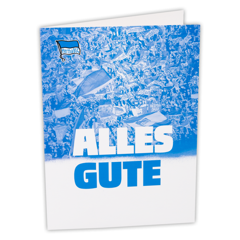 Hertha BSC Berlin Karte - Alles Gute - Fankurve Geburtstagskarte blau/weiß Glückwunschkarte