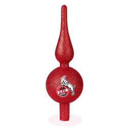 1. FC Köln Weihnachtsbaumspitze - Rot Glitzer - Christbaum Schmuck ca. 25 cm Weihnachts Deko