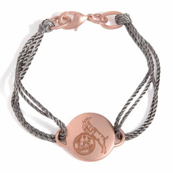 1. FC Köln Damen Armband - Kordel roségold - Band mit Anhänger