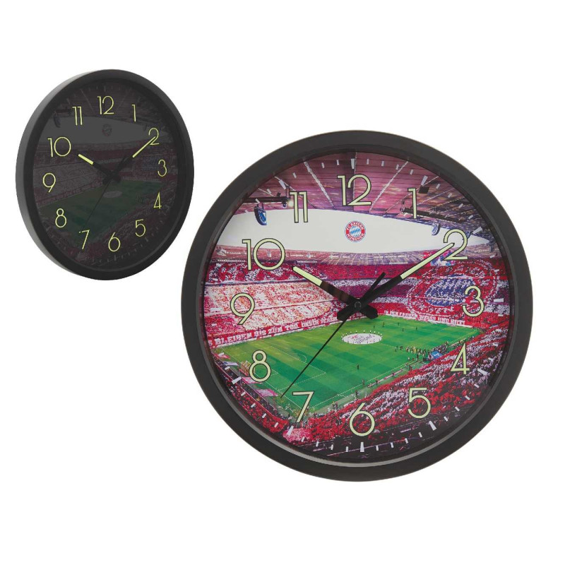 FC Bayern München Wanduhr - Allianz Arena - nachtleuchtend Uhr FCB
